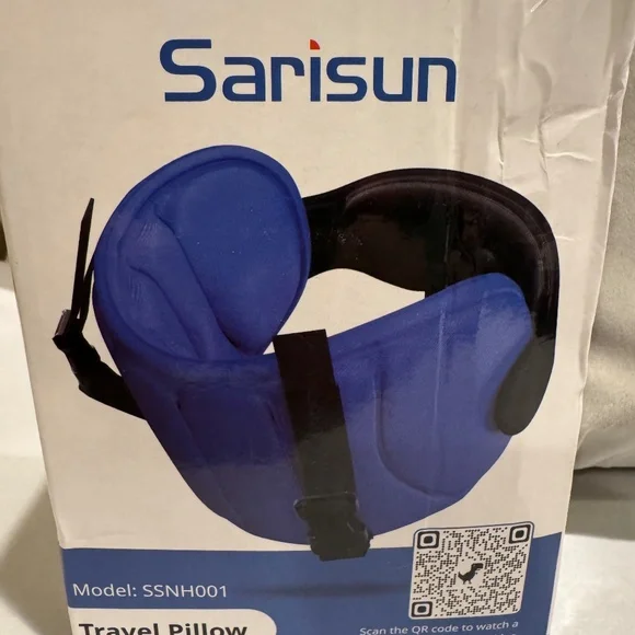 Headrest Travel Pillow + Sleep Mask EUC - Picture 2 of 7